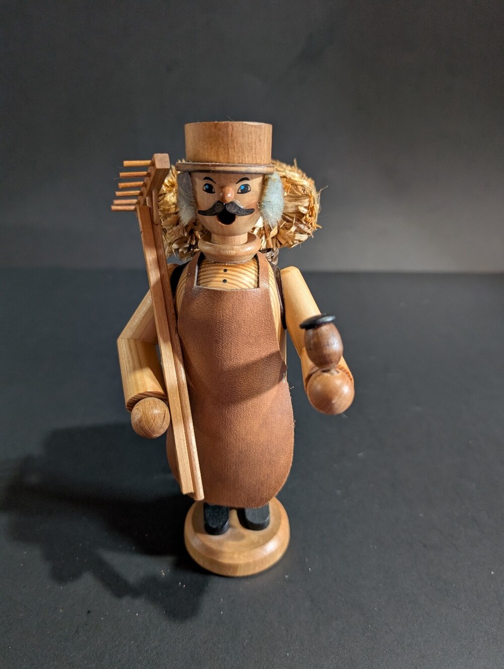 Vtg Erzgebirge Holzkunst Wooden German Smoker Incense Burner 8" Read